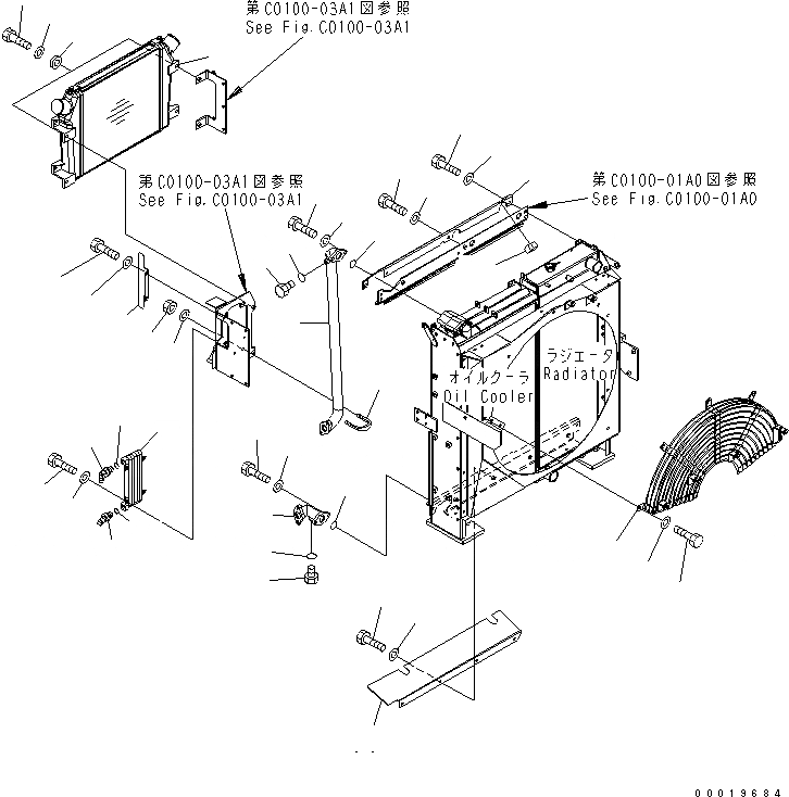 Схема запчастей Komatsu PC400-7 - ОХЛАЖД-Е (ПОСЛЕОХЛАДИТЕЛЬ) (БЕЗ КОНДИЦ. ВОЗДУХА)(№-8) СИСТЕМА ОХЛАЖДЕНИЯ