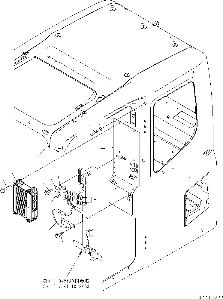 Схема запчастей Komatsu PC400-7 - ОСНОВН. КОНСТРУКЦИЯ (КАБИНА IN ЧАСТИ) (ПАНЕЛЬ) (БЕЗ КОНДИЦ. ВОЗДУХА) КАБИНА ОПЕРАТОРА И СИСТЕМА УПРАВЛЕНИЯ