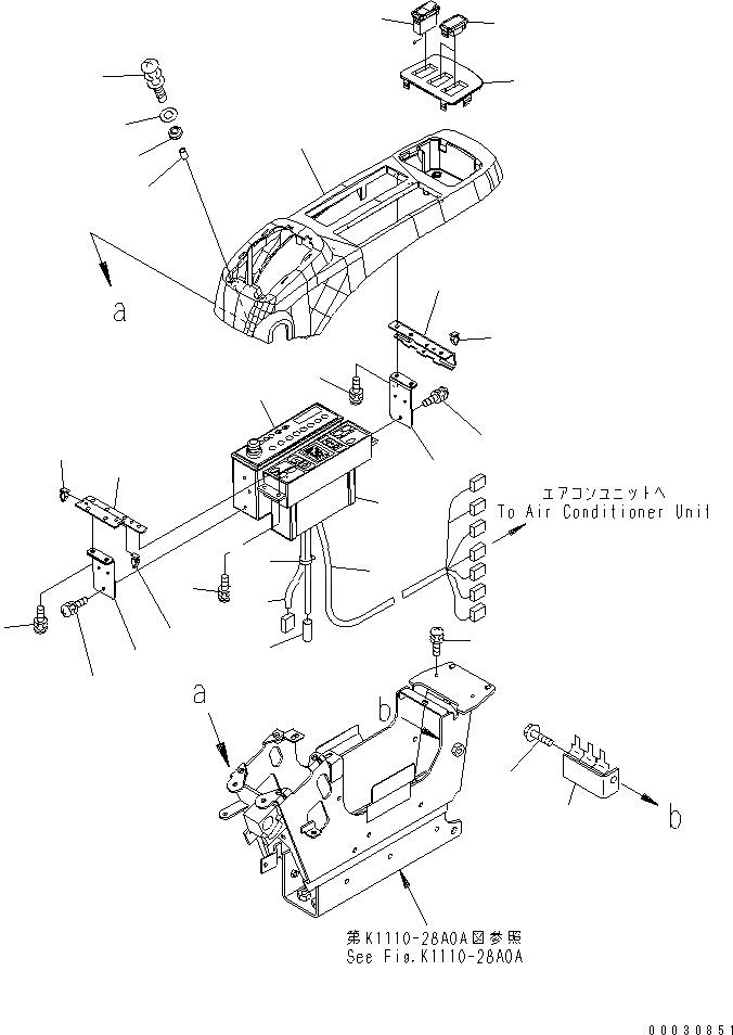 Схема запчастей Komatsu PC400-7 - ОСНОВН. КОНСТРУКЦИЯ (ПОЛ) (КОНСОЛЬ) (ВЕРХН.) (С КОНДИЦ. ВОЗДУХА И РАДИО) (ЛЕВ.)(№8-) КАБИНА ОПЕРАТОРА И СИСТЕМА УПРАВЛЕНИЯ