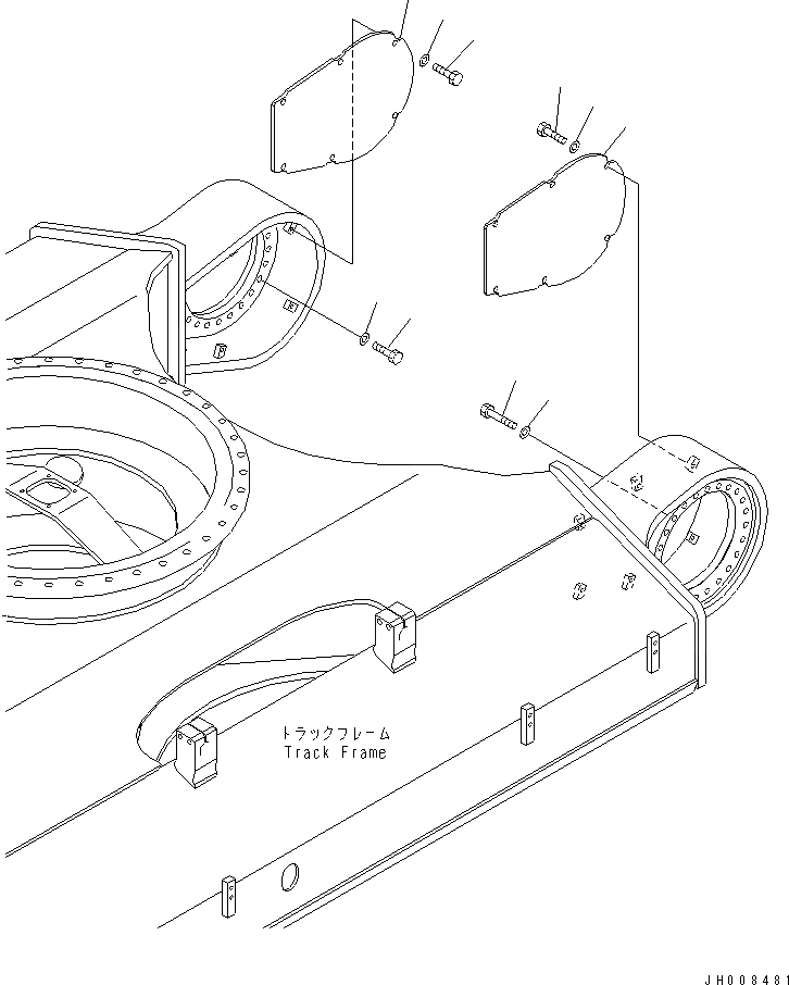 Схема запчастей Komatsu PC400-7 - КОНЕЧНАЯ ПЕРЕДАЧА (COVER)(№-) НИЖНЯЯ ГИДРОЛИНИЯ И ЛИНИЯ ХОДА