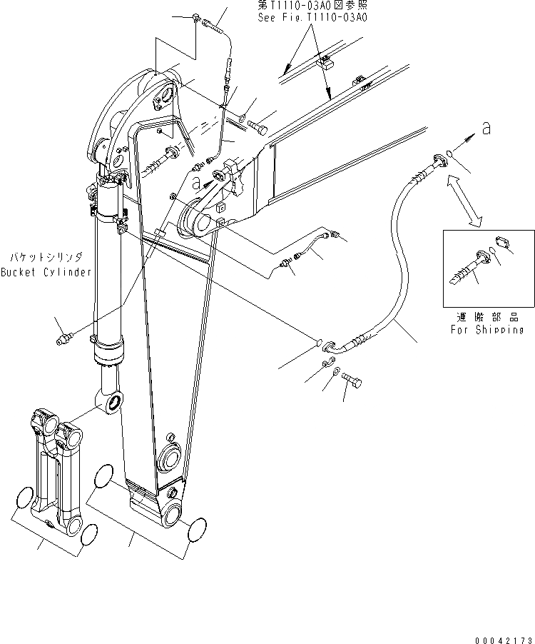 Схема запчастей Komatsu PC400-7 - РУКОЯТЬ (.M) (ПАТРУБКИ ЦИЛИНДРА КОВША И СМАЗЫВАЮЩ. ЛИНИЯ) РАБОЧЕЕ ОБОРУДОВАНИЕ