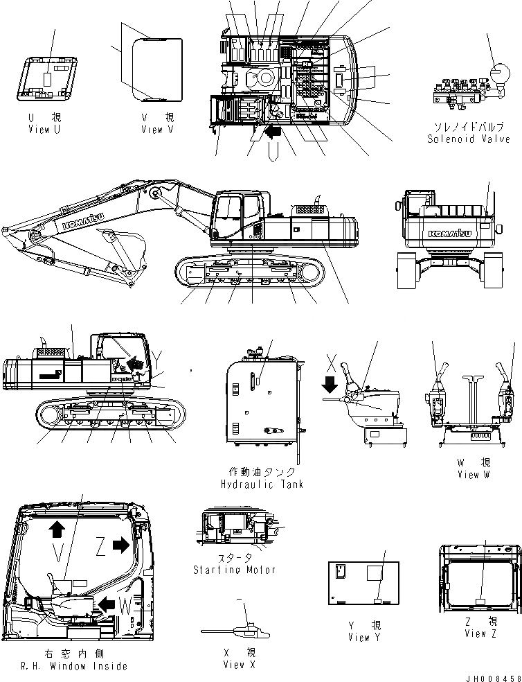 Схема запчастей Komatsu PC400-7 - MARKS И ТАБЛИЧКИS (АНГЛ.) (БУКВЕНН.) (ДЛЯ США)(№-) МАРКИРОВКА