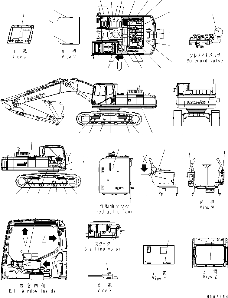 Схема запчастей Komatsu PC400-7 - MARKS И ТАБЛИЧКИS (АНГЛ.) (БУКВЕНН.) (ДЛЯ США)(№-) МАРКИРОВКА