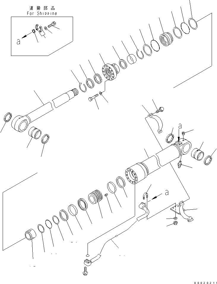 Схема запчастей Komatsu PC400-7 - ЦИЛИНДР СТРЕЛЫ(ДЛЯ ANTI-DROP КЛАПАН) ОСНОВН. КОМПОНЕНТЫ И РЕМКОМПЛЕКТЫ