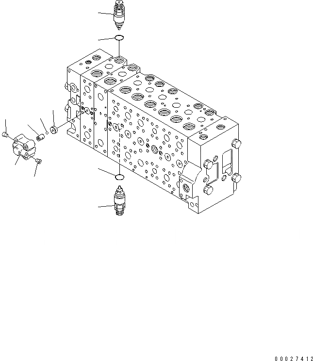 Схема запчастей Komatsu PC400-7 - УПРАВЛЯЮЩ. КЛАПАН (-АКТУАТОР) (/) (ДЛЯ ПОГРУЗ.) ОСНОВН. КОМПОНЕНТЫ И РЕМКОМПЛЕКТЫ