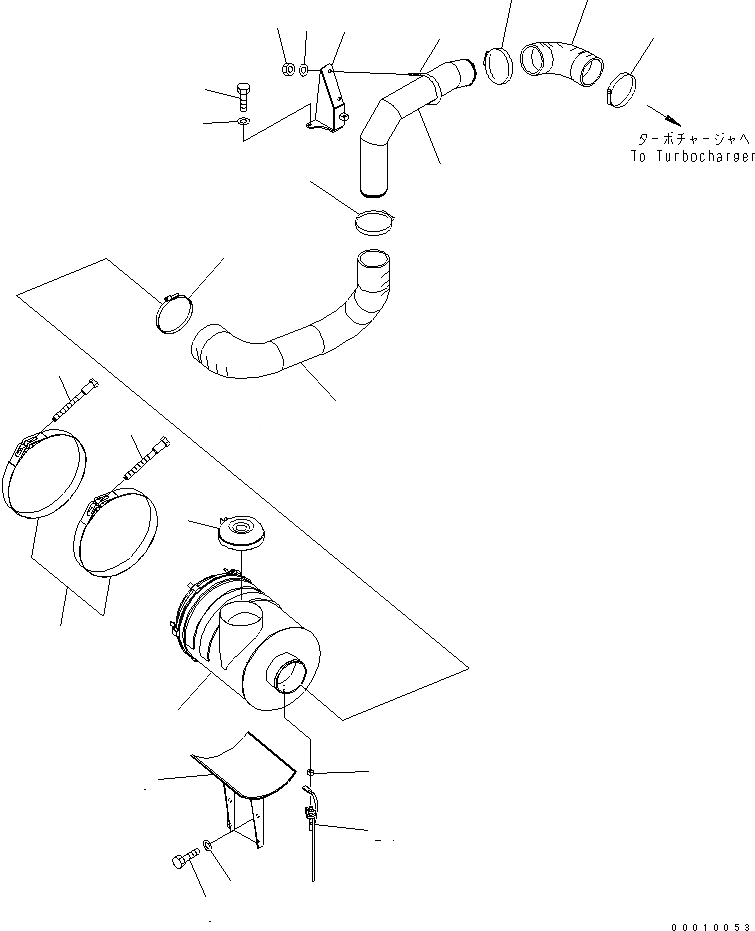 Схема запчастей Komatsu PC400-7 - ВОЗДУХООЧИСТИТЕЛЬ (СПЕЦ-Я -40С) КОМПОНЕНТЫ ДВИГАТЕЛЯ