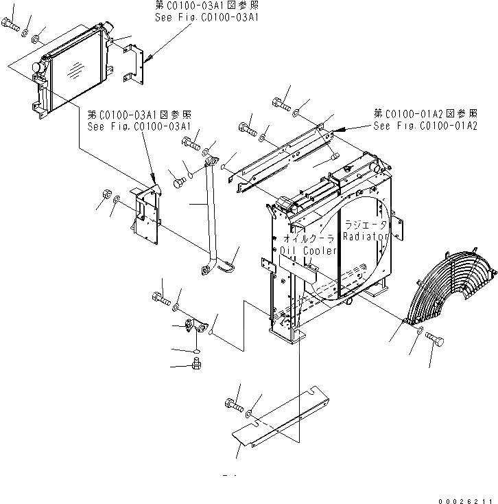 Схема запчастей Komatsu PC400-7 - ОХЛАЖД-Е (ПОСЛЕОХЛАДИТЕЛЬ) (СПЕЦ-Я -40С)(№-) СИСТЕМА ОХЛАЖДЕНИЯ