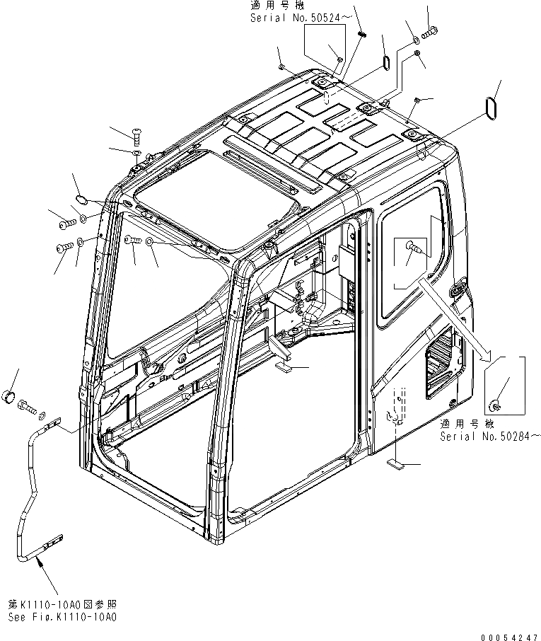 Схема запчастей Komatsu PC400-7 - ОСНОВН. КОНСТРУКЦИЯ (КАБИНА) (ЗАГЛУШКА БОЛТ) (СПЕЦ-Я -40С И МОРОЗОУСТОЙЧИВ. СПЕЦИФ-Я) КАБИНА ОПЕРАТОРА И СИСТЕМА УПРАВЛЕНИЯ