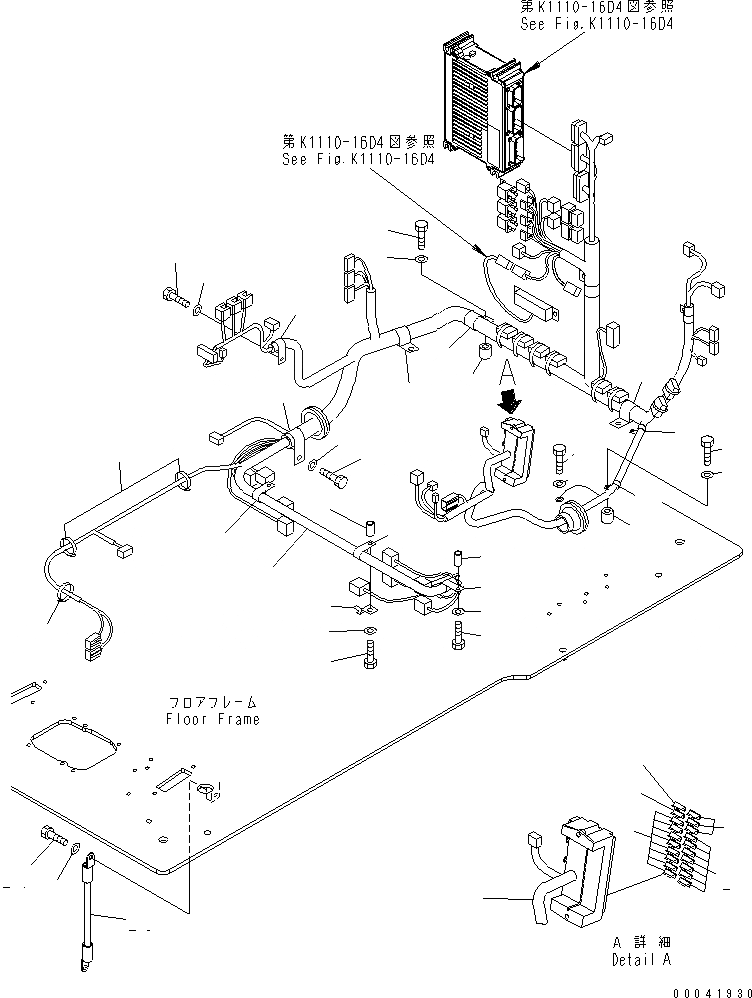 Схема запчастей Komatsu PC400-7 - ОСНОВН. КОНСТРУКЦИЯ (ПОЛ) (ПРОВОДКА) (ДЛЯ ПОГРУЗ.) (СПЕЦ-Я -40С)(№7-) КАБИНА ОПЕРАТОРА И СИСТЕМА УПРАВЛЕНИЯ