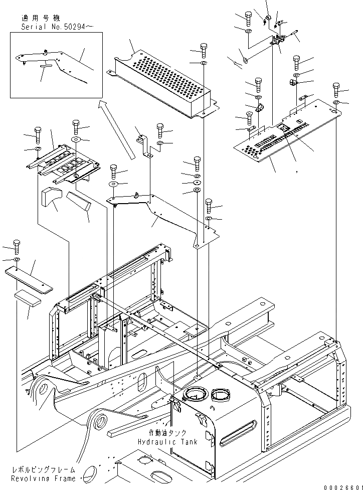 Схема запчастей Komatsu PC400-7 - КАБИНА КРЫШКА(СПЕЦ-Я -40С) ЧАСТИ КОРПУСА