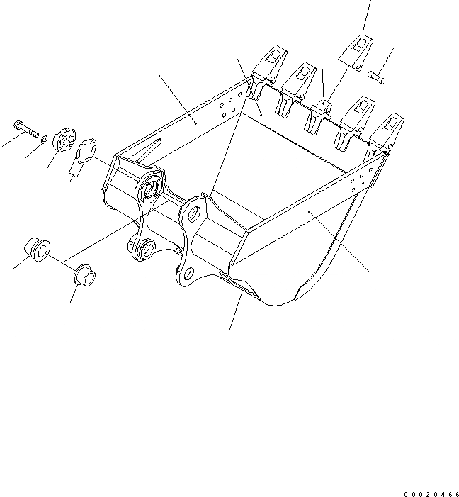 Схема запчастей Komatsu PC400-7 - КОВШ¤ .9M¤ 7MM (ГОРИЗОНТАЛЬН. ПАЛЕЦ) (С РЕГУЛИРОВКОЙ)(№8-7) РАБОЧЕЕ ОБОРУДОВАНИЕ