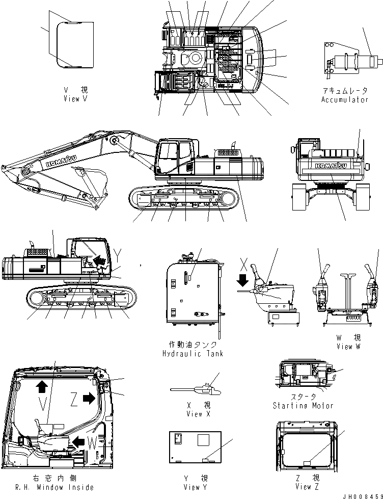 Схема запчастей Komatsu PC400-7 - MARKS И ТАБЛИЧКИS (РОССИЯ) (PICTORIAL)(№-7) МАРКИРОВКА