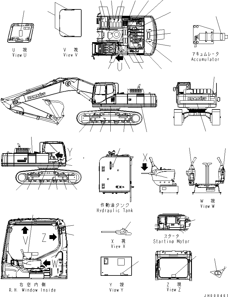 Схема запчастей Komatsu PC400-7 - MARKS И ТАБЛИЧКИS (РОССИЯ) (PICTORIAL)(№-) МАРКИРОВКА