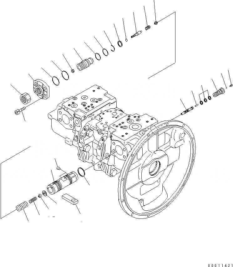 Схема запчастей Komatsu PC400-7 - ПОРШЕНЬ НАСОС (/) (СПЕЦ-Я -40С) ОСНОВН. КОМПОНЕНТЫ И РЕМКОМПЛЕКТЫ