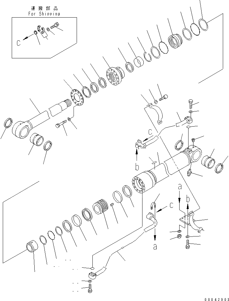 Схема запчастей Komatsu PC400-7 - ЦИЛИНДР СТРЕЛЫ(СПЕЦ-Я -40С)(№9-) ОСНОВН. КОМПОНЕНТЫ И РЕМКОМПЛЕКТЫ
