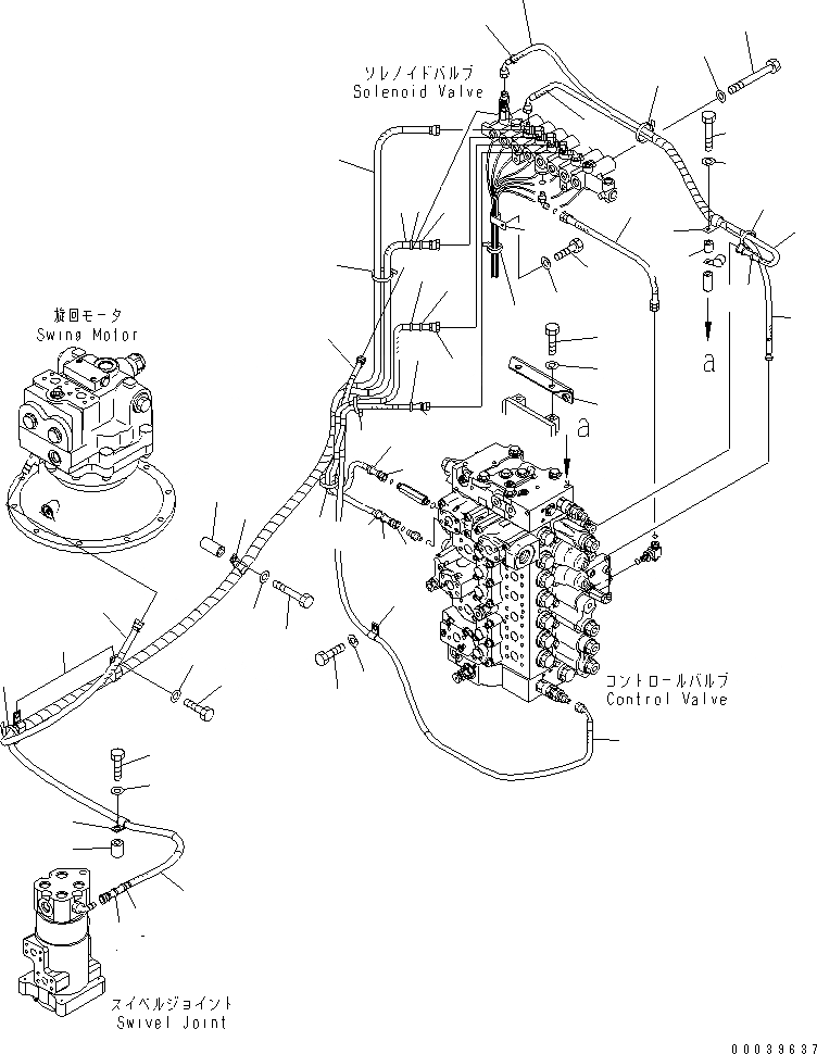 Схема запчастей Komatsu PC400-7E0 - СОЛЕНОИДНЫЙ КЛАПАН (ПАТРУБКИ И КОРПУС) ГИДРАВЛИКА