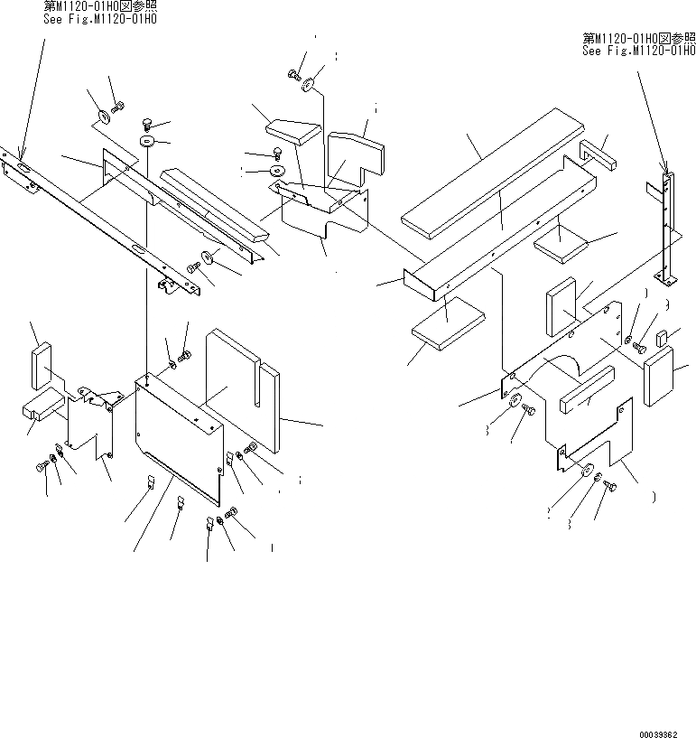 Схема запчастей Komatsu PC400-7E0 - ПЕРЕГОРОДКА. (КАБИНА) (/) ЧАСТИ КОРПУСА