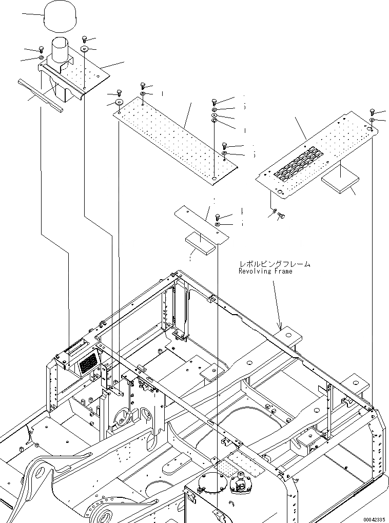 Схема запчастей Komatsu PC400-7E0 - КРЫШКА(КАБИНА) (С ПРЕФИЛЬТР)(№-89) ЧАСТИ КОРПУСА