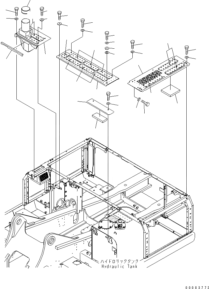 Схема запчастей Komatsu PC400-7E0 - КРЫШКА(КАБИНА) (С ПРЕФИЛЬТР)(№9-) ЧАСТИ КОРПУСА