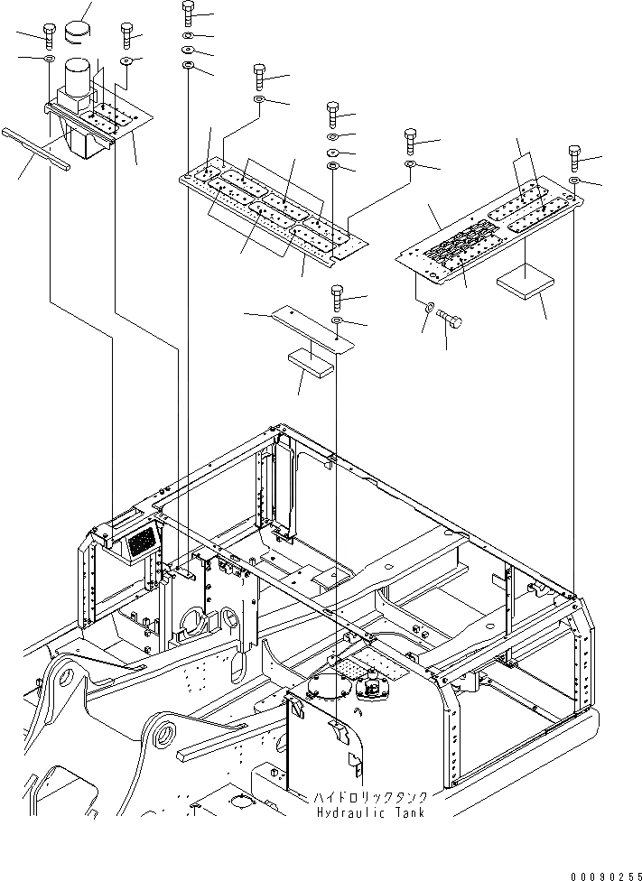 Схема запчастей Komatsu PC400-7E0 - КРЫШКА(КАБИНА) (С ПРЕФИЛЬТР)(№-) ЧАСТИ КОРПУСА