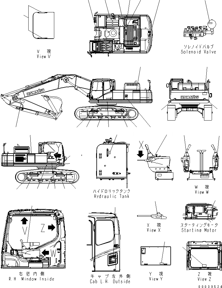 Схема запчастей Komatsu PC400-7E0 - ТАБЛИЧКИ (АНГЛ.) МАРКИРОВКА