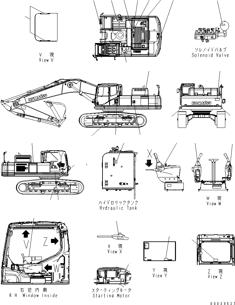 Схема запчастей Komatsu PC400-7E0 - ТАБЛИЧКИ (АНГЛ.) (БУКВЕНН.) (ДЛЯ США) МАРКИРОВКА