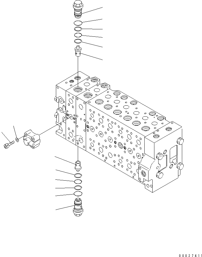 Схема запчастей Komatsu PC400-7E0 - ОСНОВН. КЛАПАН (-АКТУАТОР) (/) (ДЛЯ ПОГРУЗ.) ОСНОВН. КОМПОНЕНТЫ И РЕМКОМПЛЕКТЫ