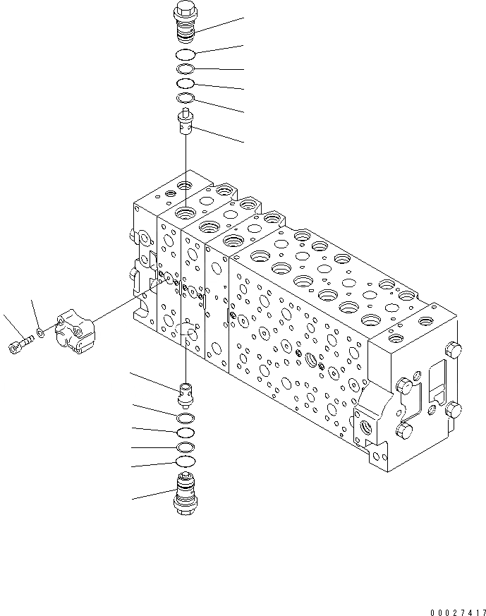 Схема запчастей Komatsu PC400-7E0 - ОСНОВН. КЛАПАН (-АКТУАТОР) (/) (ДЛЯ ПОГРУЗ.) ОСНОВН. КОМПОНЕНТЫ И РЕМКОМПЛЕКТЫ