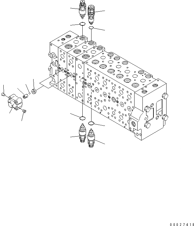 Схема запчастей Komatsu PC400-7E0 - ОСНОВН. КЛАПАН (-АКТУАТОР) (/) (ДЛЯ ПОГРУЗ.) ОСНОВН. КОМПОНЕНТЫ И РЕМКОМПЛЕКТЫ