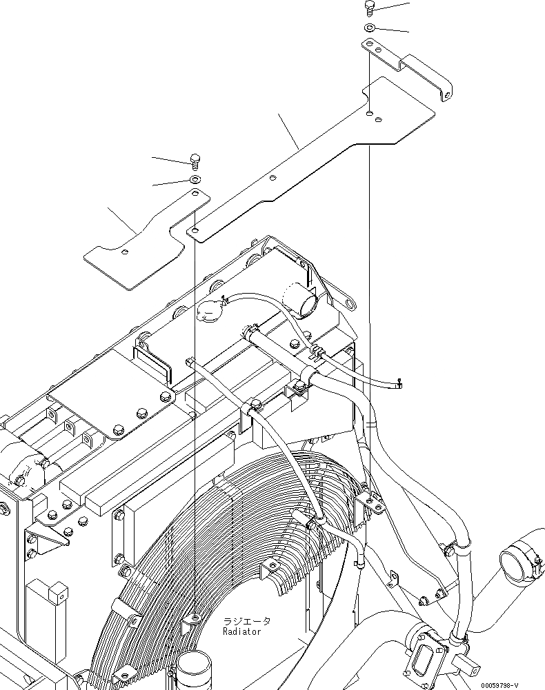 Схема запчастей Komatsu PC400-8 - ЗАЩИТА ВЕНТИЛЯТОРА(№7-) СИСТЕМА ОХЛАЖДЕНИЯ