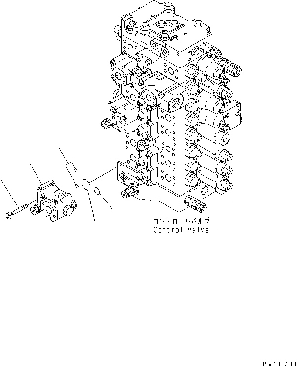 Схема запчастей Komatsu PC400-8 - ПРЕДОТВРАЩ. СМЕЩЕНИЯ (РУКОЯТЬ)(№7-) ГИДРАВЛИКА