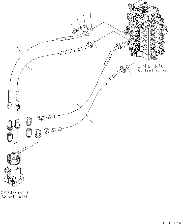 Схема запчастей Komatsu PC400-8 - ЛИНИЯ ХОДА(№7-) ГИДРАВЛИКА