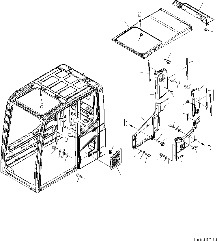 Схема запчастей Komatsu PC400-8 - КАБИНА (КРЫША КРЫШКАAND ВПУСК ВОЗДУХА) (БЕЗ РАДИО И KMTRAX)(№7-) КАБИНА ОПЕРАТОРА И СИСТЕМА УПРАВЛЕНИЯ