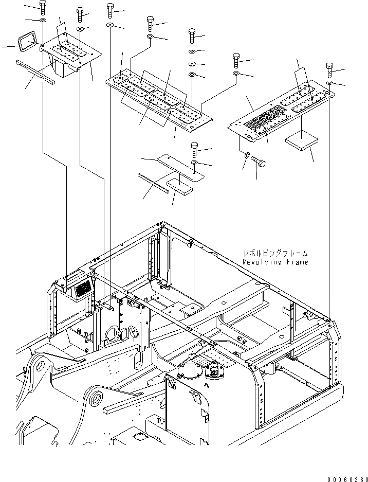 Схема запчастей Komatsu PC400-8 - КРЫШКА(КАБИНА)(№7-) ЧАСТИ КОРПУСА