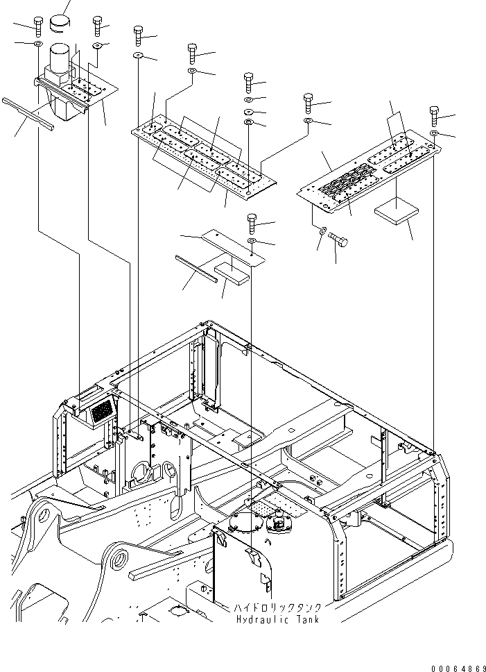 Схема запчастей Komatsu PC400-8 - КРЫШКА(КАБИНА) (С ПРЕФИЛЬТР)(№7-) ЧАСТИ КОРПУСА