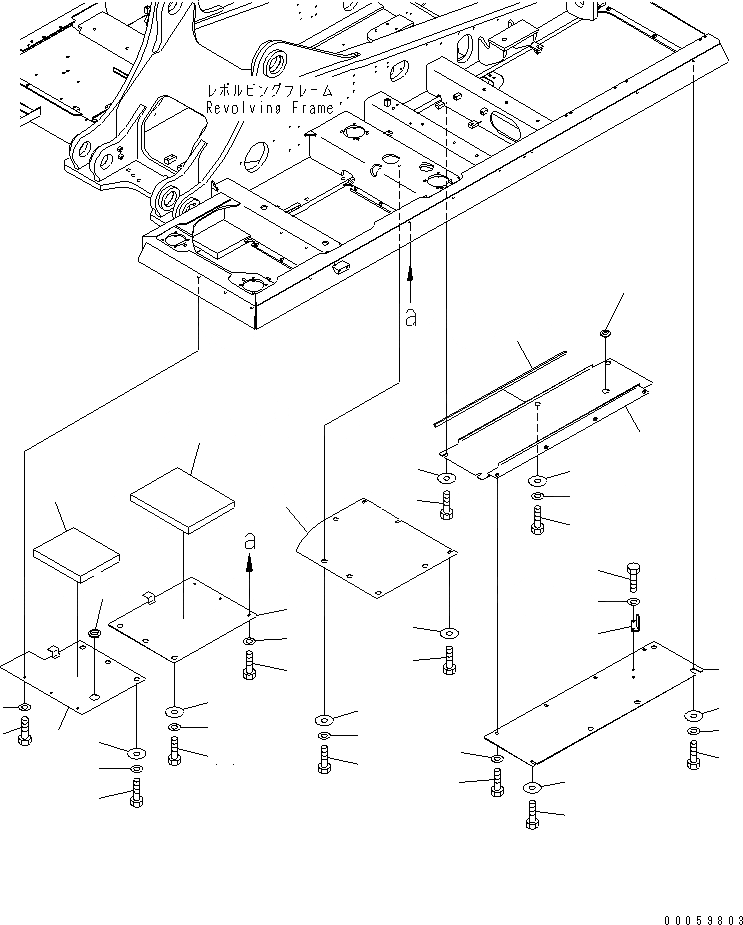 Схема запчастей Komatsu PC400-8 - НИЖН. КРЫШКА (ОСНОВНАЯ РАМА) (ЛЕВ.) (УСИЛ.)(№7-) ЧАСТИ КОРПУСА