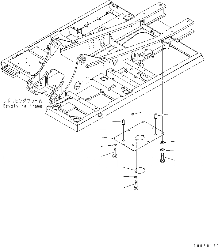 Схема запчастей Komatsu PC400-8 - НИЖН. КРЫШКА (ОСНОВНАЯ РАМА) (ЦЕНТР.) (УСИЛ.)(№7-) ЧАСТИ КОРПУСА