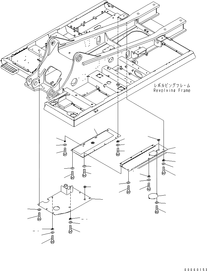 Схема запчастей Komatsu PC400-8 - НИЖН. КРЫШКА (ОСНОВНАЯ РАМА) (ПРАВ.) (УСИЛ.) (ДЛЯ ТОПЛИВН. REFILL НАСОС)(№7-) ЧАСТИ КОРПУСА