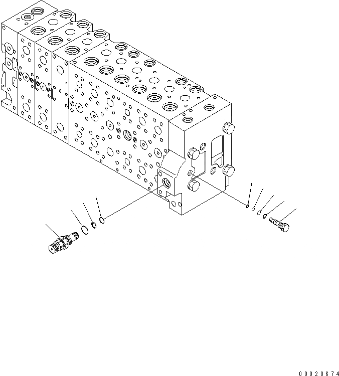 Схема запчастей Komatsu PC400-8 - ОСНОВН. КЛАПАН (-АКТУАТОР) (/)(№7-) ОСНОВН. КОМПОНЕНТЫ И РЕМКОМПЛЕКТЫ