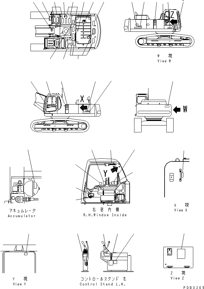 Схема запчастей Komatsu PC400LC-6 - ТАБЛИЧКИ (ЯПОН.) (ПОГРУЗ.)(№-) МАРКИРОВКА