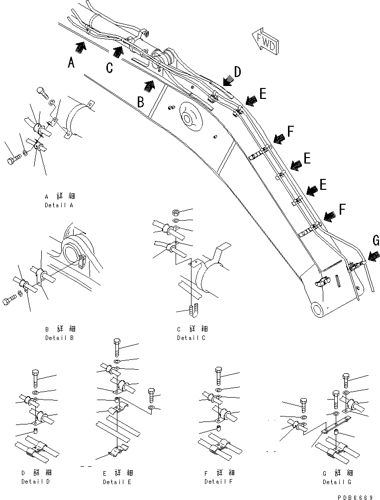 Схема запчастей Komatsu PC400LC-6 - ПРЕДОТВРАЩ. СМЕЩЕНИЯ (СТРЕЛА И РУКОЯТЬ) (КРЕПЛЕНИЕ ЗАКРЫВАЮЩЕГО КЛАПАНА)(№9-) ГИДРАВЛИКА