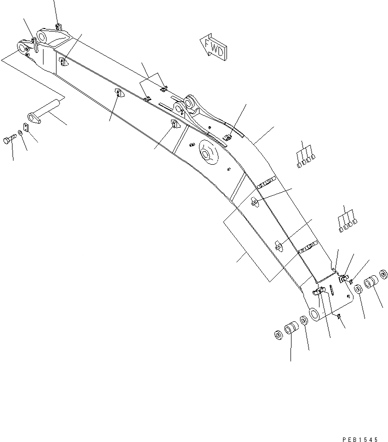 Схема запчастей Komatsu PC400LC-6 - СТРЕЛА (СТРЕЛА И ВЕРХН. ПАЛЕЦ) (С ДОПОЛН. ГИДРОЛИНИЕЙ)(№-999) РАБОЧЕЕ ОБОРУДОВАНИЕ