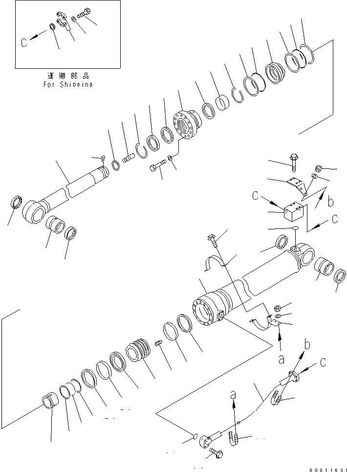 Схема запчастей Komatsu PC400LC-7-M1 - ЦИЛИНДР РУКОЯТИ ОСНОВН. КОМПОНЕНТЫ И РЕМКОМПЛЕКТЫ