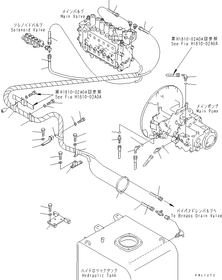 Схема запчастей Komatsu PC400LC-6Z - LS ЛИНИЯ (ЛИНИЯ НАСОСА) (БЕЗ КЛАПАНА EPC)(№-) ГИДРАВЛИКА