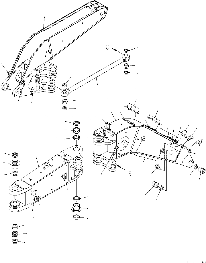 Схема запчастей Komatsu PC400LC-6Z - OFFSET СТРЕЛА (1¤2-Я СТРЕЛА¤3 КОРПУС И ROD)(№9-) РАБОЧЕЕ ОБОРУДОВАНИЕ