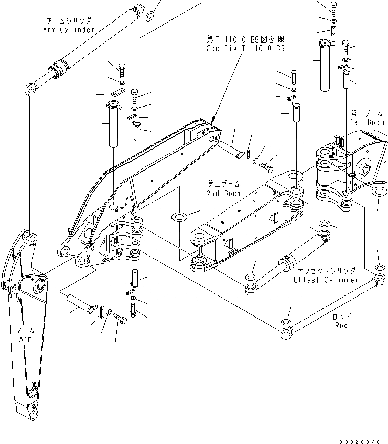 Схема запчастей Komatsu PC400LC-6Z - OFFSET СТРЕЛА (ПАЛЕЦ)(№9-) РАБОЧЕЕ ОБОРУДОВАНИЕ