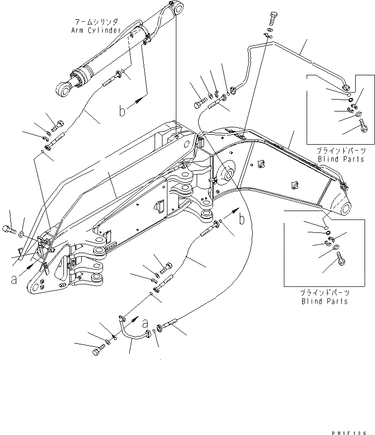 Схема запчастей Komatsu PC400LC-6Z - OFFSET СТРЕЛА (ЦИЛИНДР РУКОЯТИ)(№9-) РАБОЧЕЕ ОБОРУДОВАНИЕ