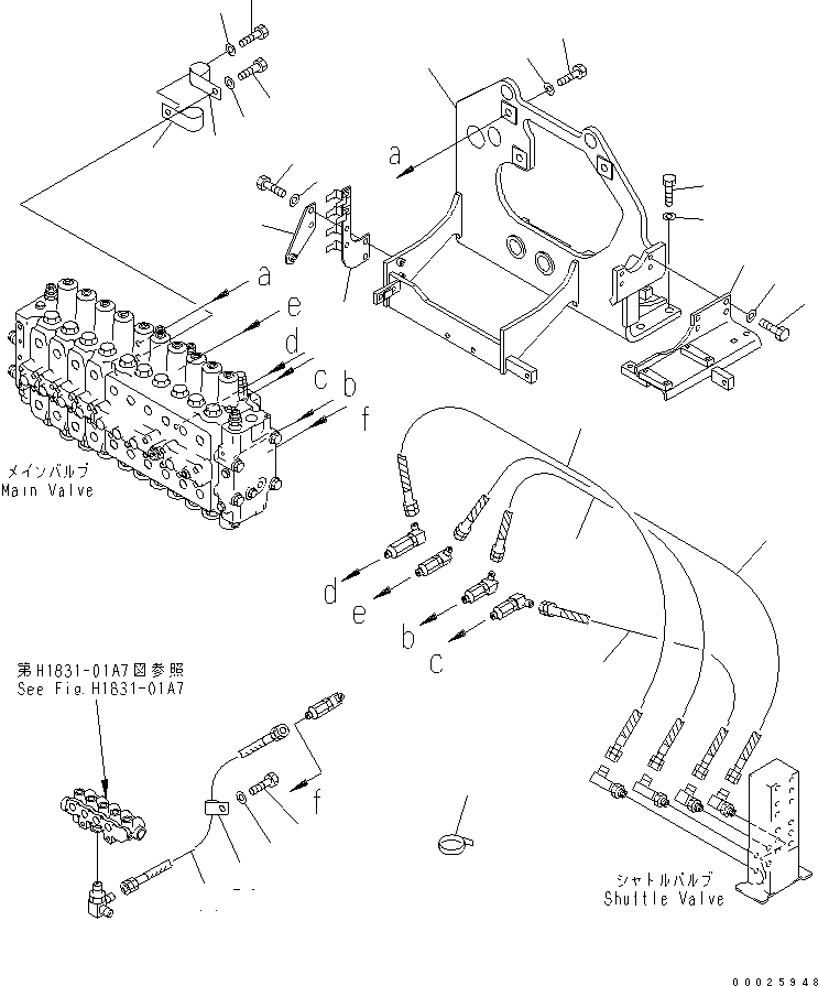 Схема запчастей Komatsu PC400LC-6Z - ОСНОВН. КЛАПАН (КОРПУС КЛАПАНА) (ДЛЯ PIPE LOOPER)(№9-) ГИДРАВЛИКА