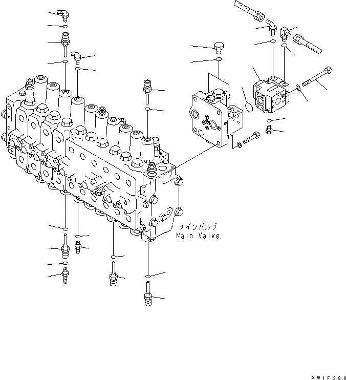 Схема запчастей Komatsu PC400LC-6Z - ОСНОВН. КЛАПАН (ЗАГЛУШКА) (ДЛЯ PIPE LOOPER)(№9-) ГИДРАВЛИКА