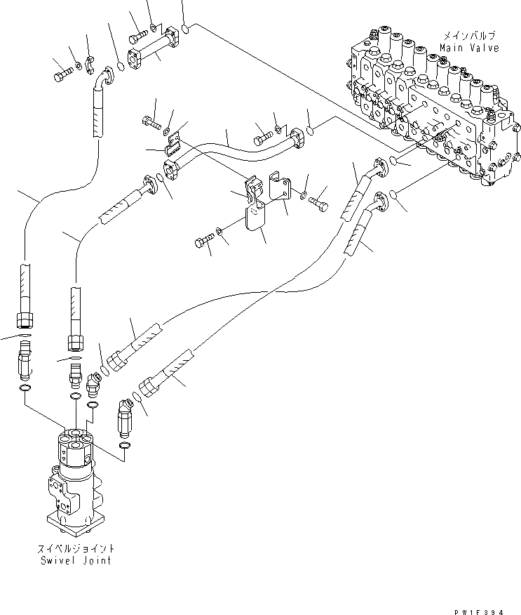 Схема запчастей Komatsu PC400LC-6Z - ЛИНИЯ ХОДА (ДЛЯ PIPE LOOPER)(№9-) ГИДРАВЛИКА